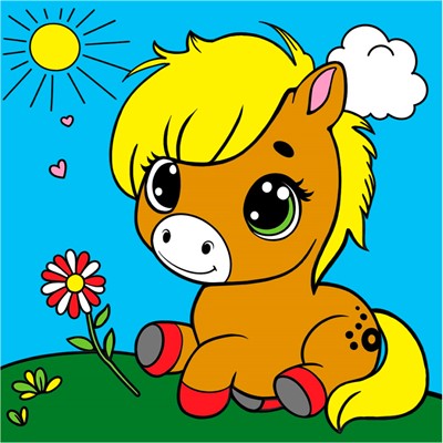 Набор для творчества Роспись по холсту с красками 15х15 см. Милая лошадка ХК-0431 - фото 62752897