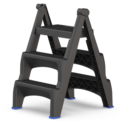 Стремянка пластиковая Steppix (black), PP1730 (от 12 шт) - фото 62753394