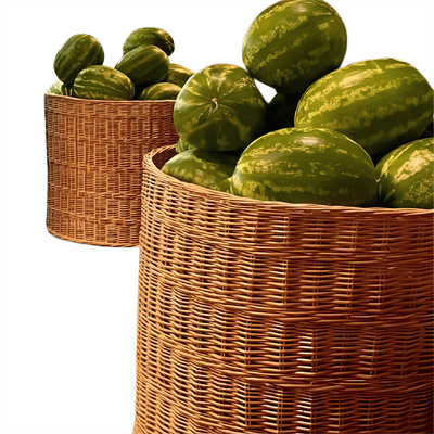 Напольная плетеная корзина для арбузов 90*80 см - фото 62754181