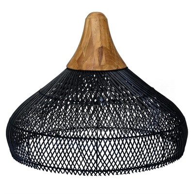 Плетеная люстра черная ротанг 60*48 см - фото 62754651