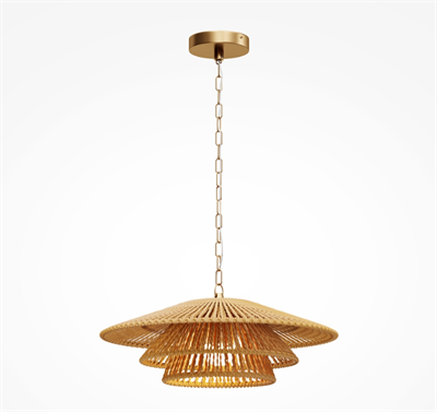 Подвесной светильник ротанг Д45В14 см - фото 62754760