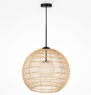 Подвесной светильник шар ротанг Д40 см - фото 62754767