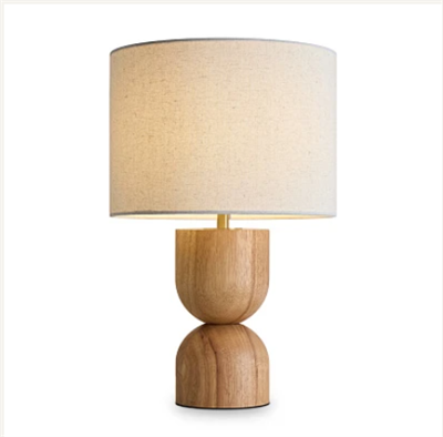 Настольный светильник дерево\ткань В28Д43 см - фото 62754809