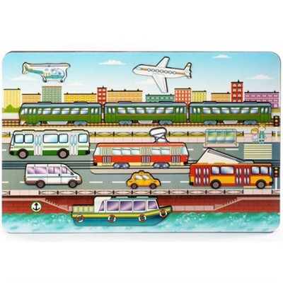 Деревянная рамка вкладыш Городской транспорт 8013 - фото 62757806