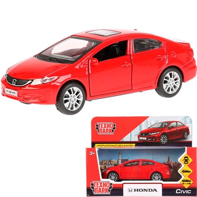 Модель CIVIC-RD HONDA CIVIC красный Технопарк  в коробке - фото 62757915