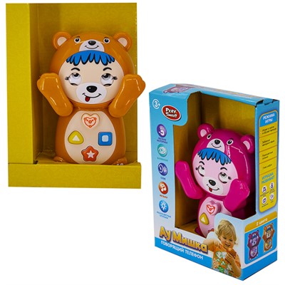 Телефон сотовый 7823 Ау мишка, русск. озвуч, в коробке - фото 62757965