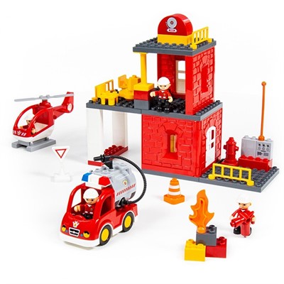 Конструктор Макси Пожарная станция 64 эл. в коробке 77516 П-Е /5/ - фото 62758003