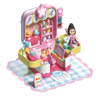 Игровой набор 202QL Парикмахерская с куклой в коробке - фото 62758468