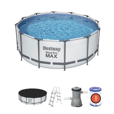 Бассейн каркасный круглый Steel Pro MAX 366*122 см 3 аксесс. 56420 - фото 62758488