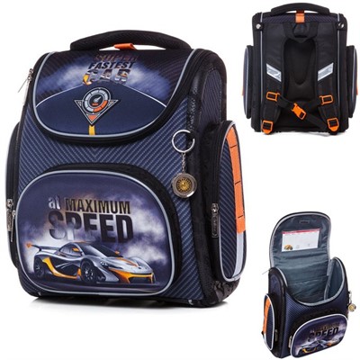 Рюкзак каркасный COMPACT PLUS -Super car 37х30х17 см 46047 Hatber - фото 62758502