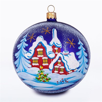 Шар 95мм Снежный пейзаж С1454 - фото 62758547