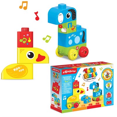 Конструктор муз. 4630027291240 Веселая ферма Talky Blocks - фото 62758693