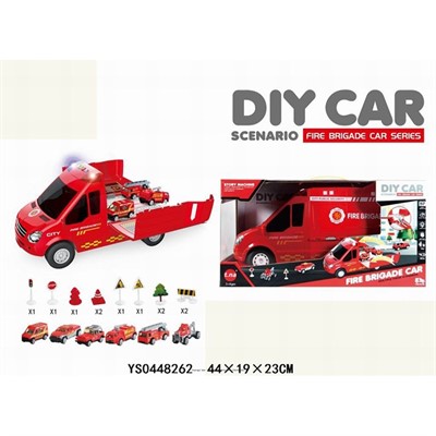 Набор машин 1167-TN Пожарная служба, свет, звук в коробке - фото 62759045