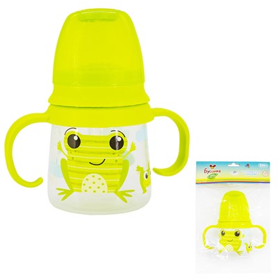 Бутылочка с широким горлышком и ручками цвет микс125 мл 614-1 - фото 62759069