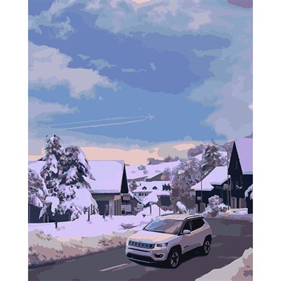 Набор Для Творчества Картина по номерам "Зимнее утро" на картоне 40*50 см Кпн-219 Lori - фото 62759187