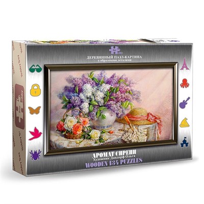 Деревянный пазл-картина Аромат сирени 134 деталей HD20001 Hobby Day СТОК - фото 62759218