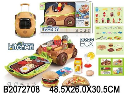 Игров. набор 2072708 Кухня в тележке с фастфудом в коробке - фото 62759223