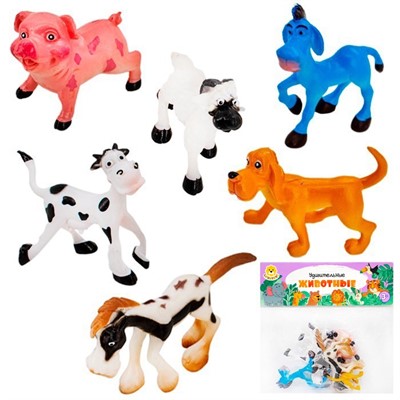 Набор животных Levatoys мульт. YS270602 Домашние в пак. - фото 62759426