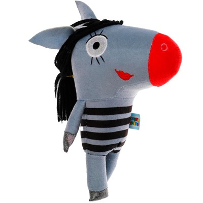 Мульти-Пульти Зебра в клеточку зебра Поля, 20 см, муз. Чип C20100-20 - фото 62759448