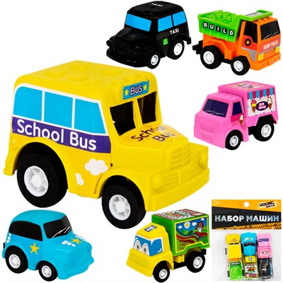 Набор машин Young Racer  2810-6YS Городская техника пластик в пак. - фото 62759574