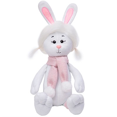 Зайка Зефирка в шарфике и гетрах 25см 277/25/ш - фото 62760034