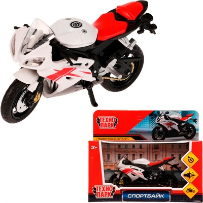 Модель 2004I099-R1 СПОРТБАЙК 11см, руль поворач Технопарк в коробке - фото 62760139