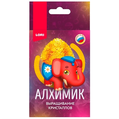 Набор для творчества Алхимик.Выращивание кристаллов. Животные. "Красный слоник" Крп-009 Lori - фото 62760358