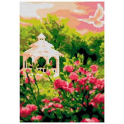 Набор для творчества Алмазная мозаика Беседка в саду 21*30 см Ам-078 LORI - фото 62760448