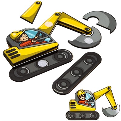 Деревянный конструктор на липучках Экскаватор  ОА-00000162 /Арбо/ - фото 62760778