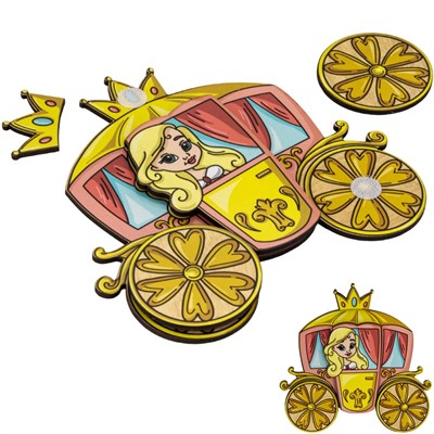Деревянный конструктор на липучках Карета принцессы  ОА-00000169 /Арбо/ - фото 62760781