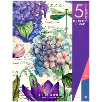 Тетрадь 128 листов А5 5 разд, "Цветочное настроение" С0274-36 Апплика - фото 62761062
