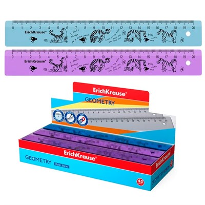 Линейка пластик 20 см Zen Cats ассорти из 2 цветов 57854 /Erich Krause/ - фото 62761070