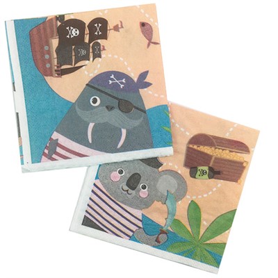 Салфетки Пираты С Днем Рождения 24х24см 12шт 6069438 - фото 62761925