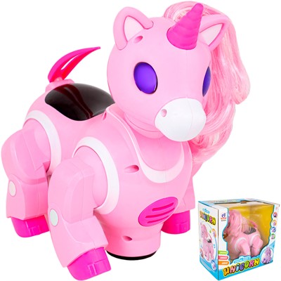 Игрушка на батарейках 8212 Единорог, свет, звук, в коробке - фото 62762769