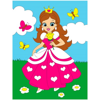 Набор для творчества Роспись по холсту по номерам 18*24 см ЮНАЯ ПРИНЦЕССА Х-7170 - фото 62763195