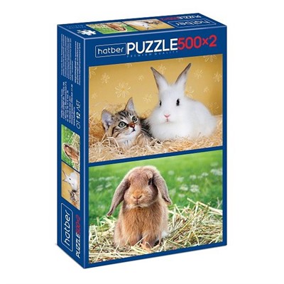 Пазл 2 в 1 500+500эл Пушистые друзья Д1000ПЗ2_27121 - фото 62764180