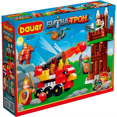 Конструктор Bauer 1027 "Битва за трон" набор с пушкой и башней - фото 62764184
