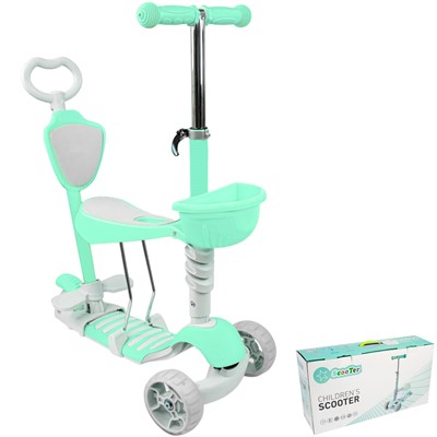 Самокат каталка трехколесная  зеленый 318 - фото 62764238