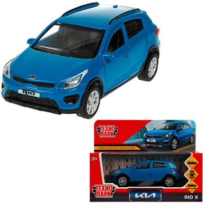 Модель XLINE-12-BU KIA RIO X длина 12 см, двери, багаж, инерц, синий Технопарк в коробке - фото 62764258