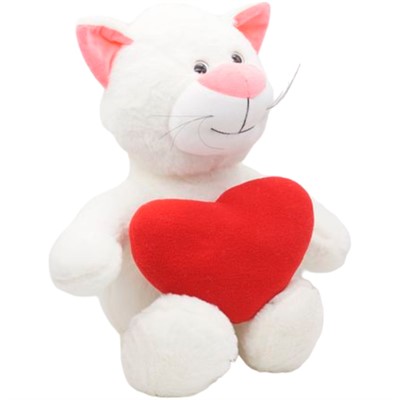 Кошка Глория 37/53 см со средним красным сердцем 0915537S-47 - фото 62764294