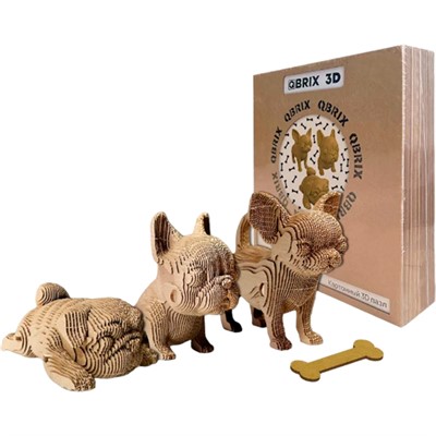 Конструктор Картонный 3D QBRIX Три щенка 20042 - фото 62764848