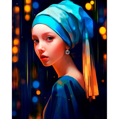 Набор для творчества Алмазная мозаика 40х50 см Жемчужная серьга НД-0633 - фото 62765101