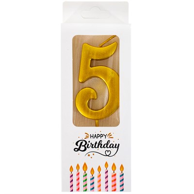 Свеча для торта Цифра 5 141V-432 - фото 62765195