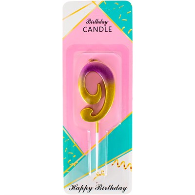 Свеча для торта Цифра 9 141V-416 - фото 62765224