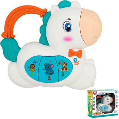 Пианино ZYA-A3317-1 Играпузик Лошадка русск. чип в кор. - фото 62765388