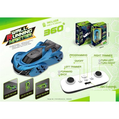 Машина радиоуправлении R-751S движется по стене, синий металлик в кор. - фото 62765901