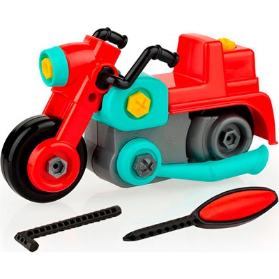 Конструктор Мотоцикл Мот 26 дет., отвертка, шестигранник 20 см (в сетке) У1095 /20/ - фото 62766488