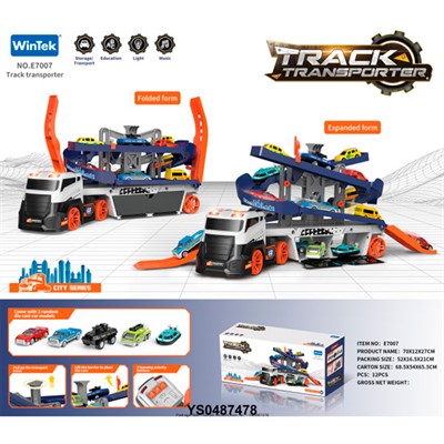 Автовоз E7007-1 с набором машин и трассой в кор. - фото 62766652