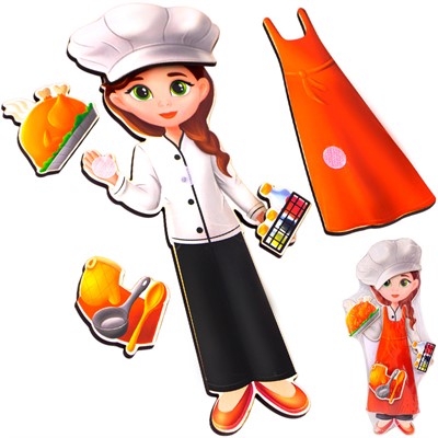 Деревянный Конструктор на липучках: Профессия Повар ОА-00000432 /Арбо/ - фото 62767004