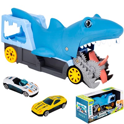 Автовоз E7016 Акула с набором машин в кор. - фото 62767279